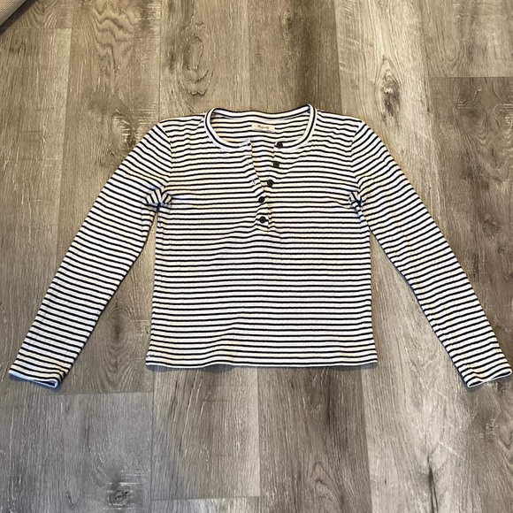 EUC Madewell Ribbed Henley Longsleeve Size Small - Picture 2 of 7